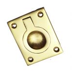 Solid Polished Brass Cupboard / Drawer / Military Chest Handle 50mm x 38mm